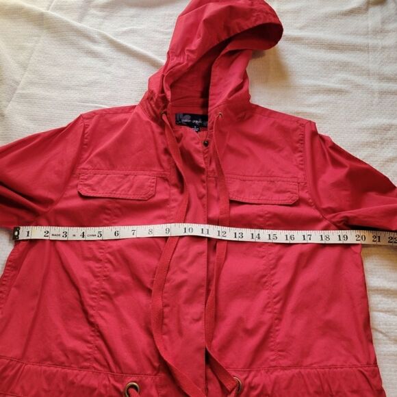 QVC Susan Graver Style Red Hooded Jacket Small EUC - Picture 7 of 15